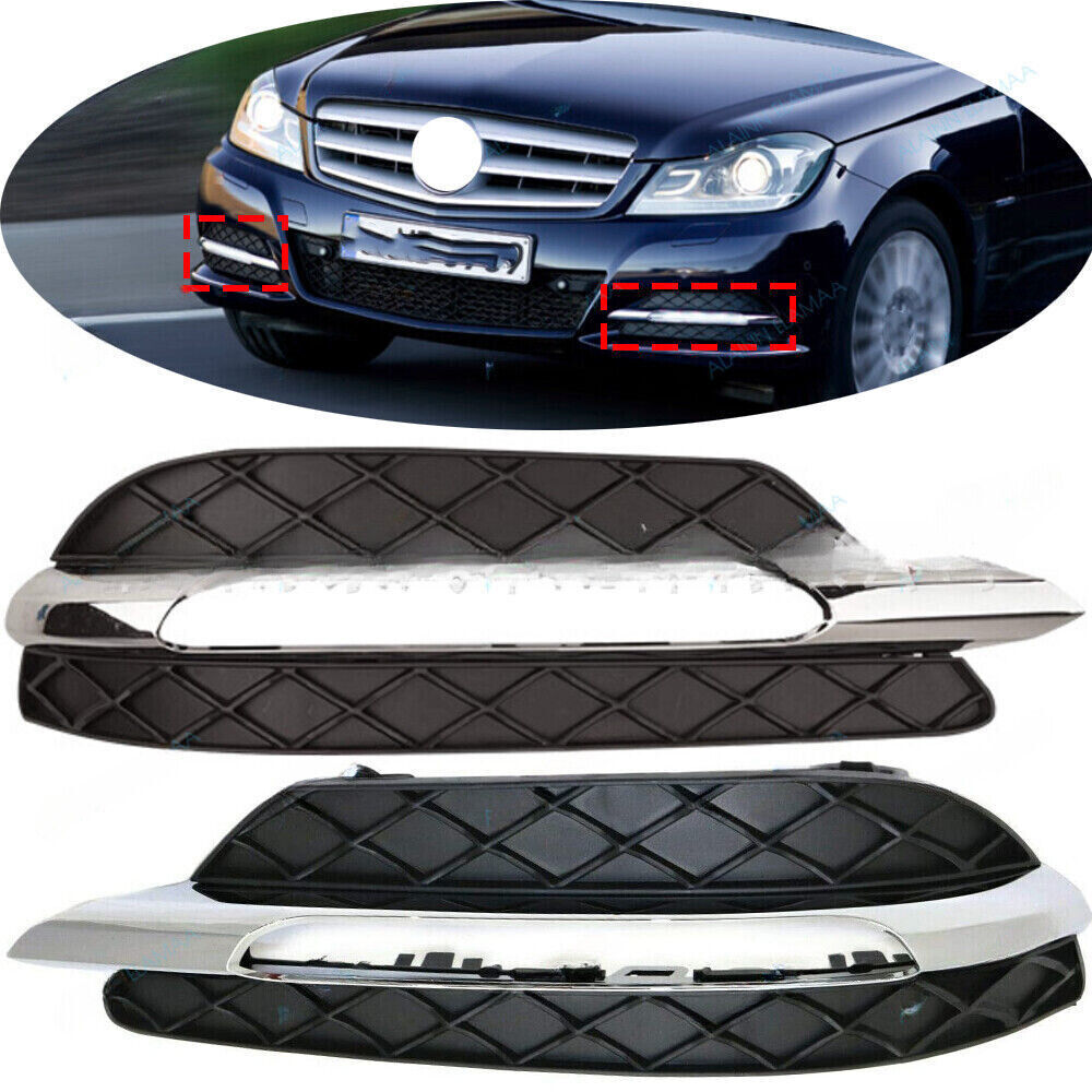 Pair Front Bumper LED DRL Fog Lamp for Mercedes Benz W204 C-Class 2012-2013 2014