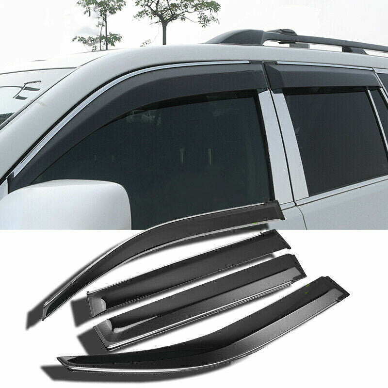 for Toyota Prado 150 2018-2021 Black Vent Window Visor Sun Rain Guard Deflector