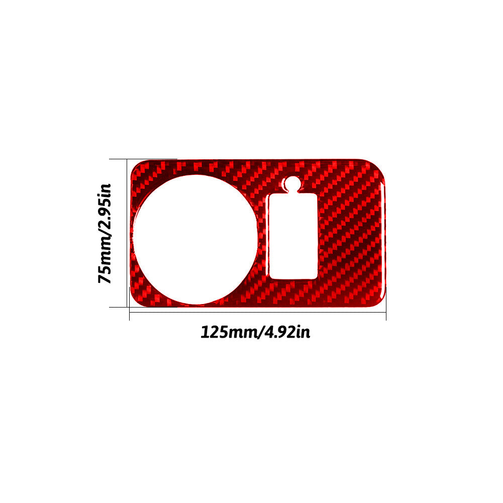 Red Carbon Fiber Headlight Switch Button Cover Trim for Ford for Mustang 2005-2009