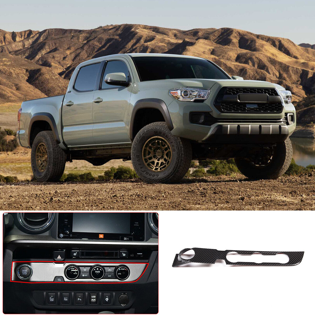 One dual black rear window Molle storage bracket for Hummer H2 (2003-2009).