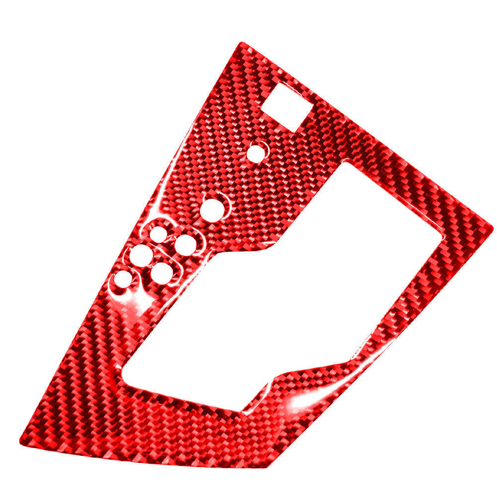 Red Carbon Fiber Gear Shifter Panel Cover Trim for Toyota for Corolla 2014-2018