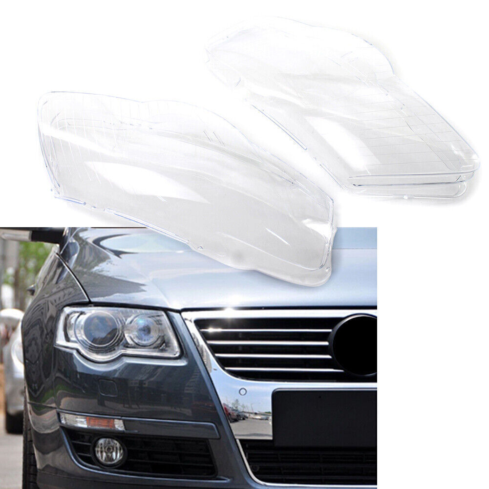 Headlight Headlamp Lens Cover Left Right Set for VW for Passat B6 2006-2011 cl