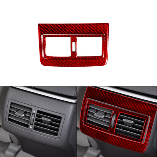 For 2007-11 for Toyota for Camry Red Carbon Fiber Rear Air Vent Outlet Cover Trim Type A