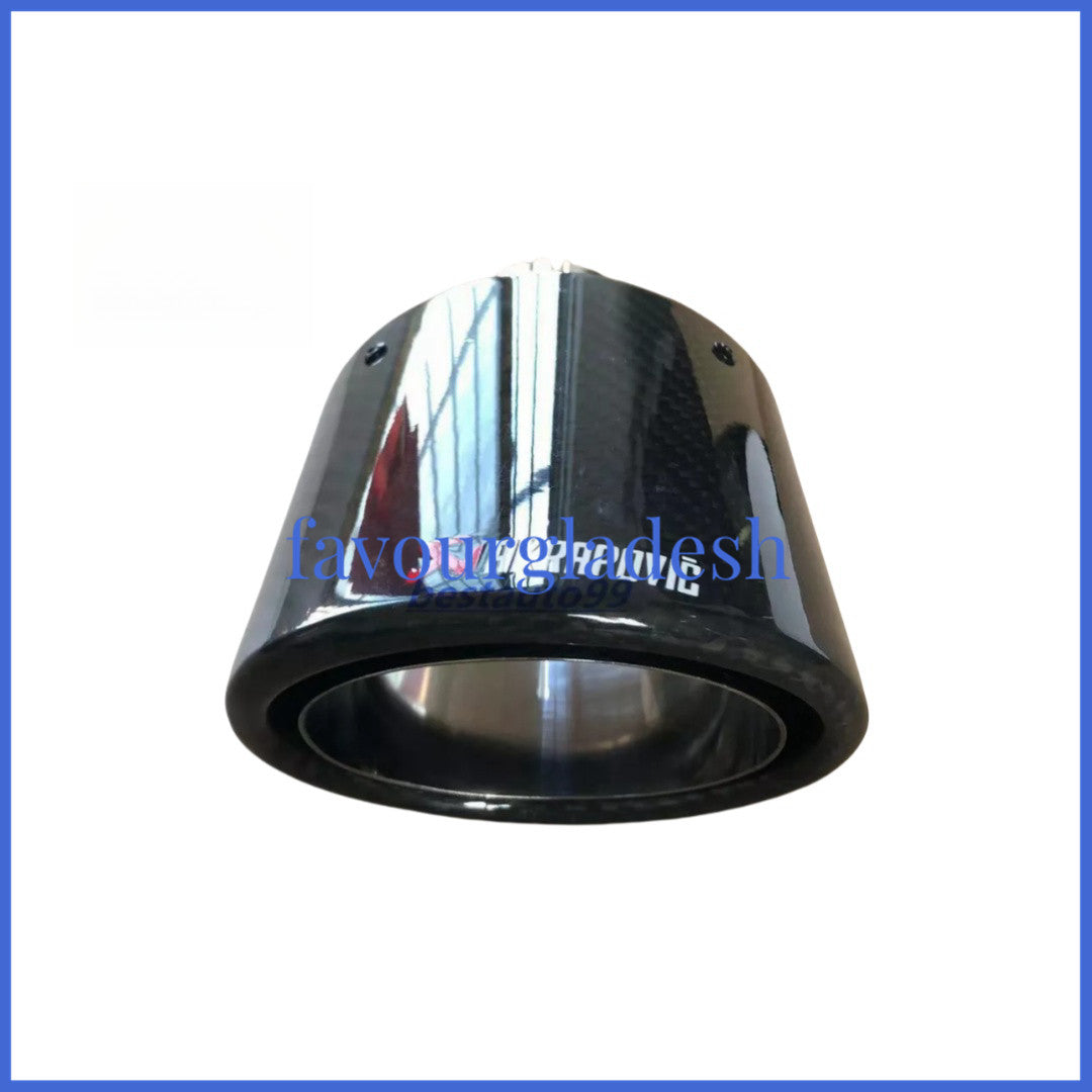1X ID:63mm OD:115mOval Slanted Akrapovic Carbon Fiber Exhaust tip muffler pipe