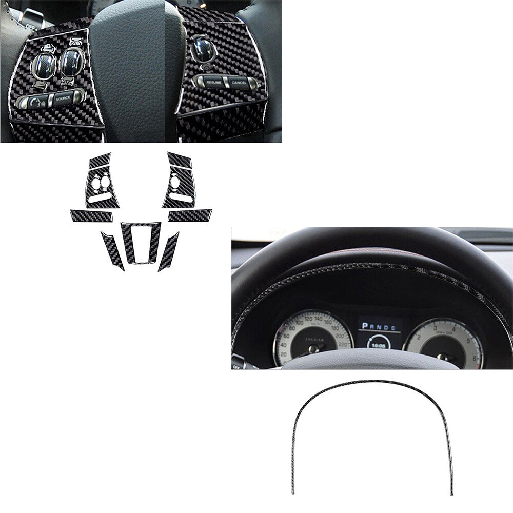45Pcs Carbon Fiber Interior Full Set Decorative Trim Kit for Jaguar XF 2009-2011
