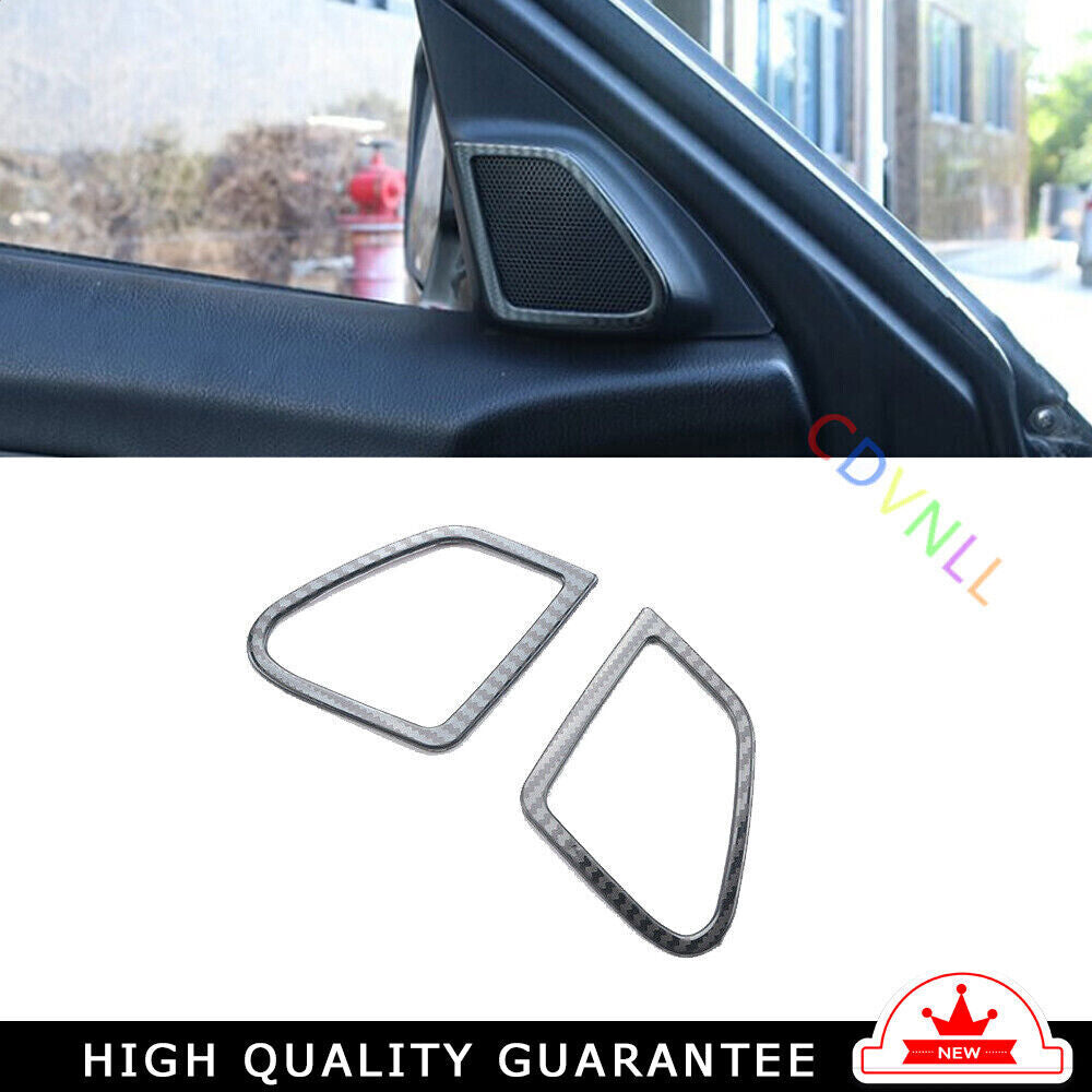 A Post Speaker Frame Cover Trim 2X for Honda Accord 2008-2013 Steel Carbon Fiber
