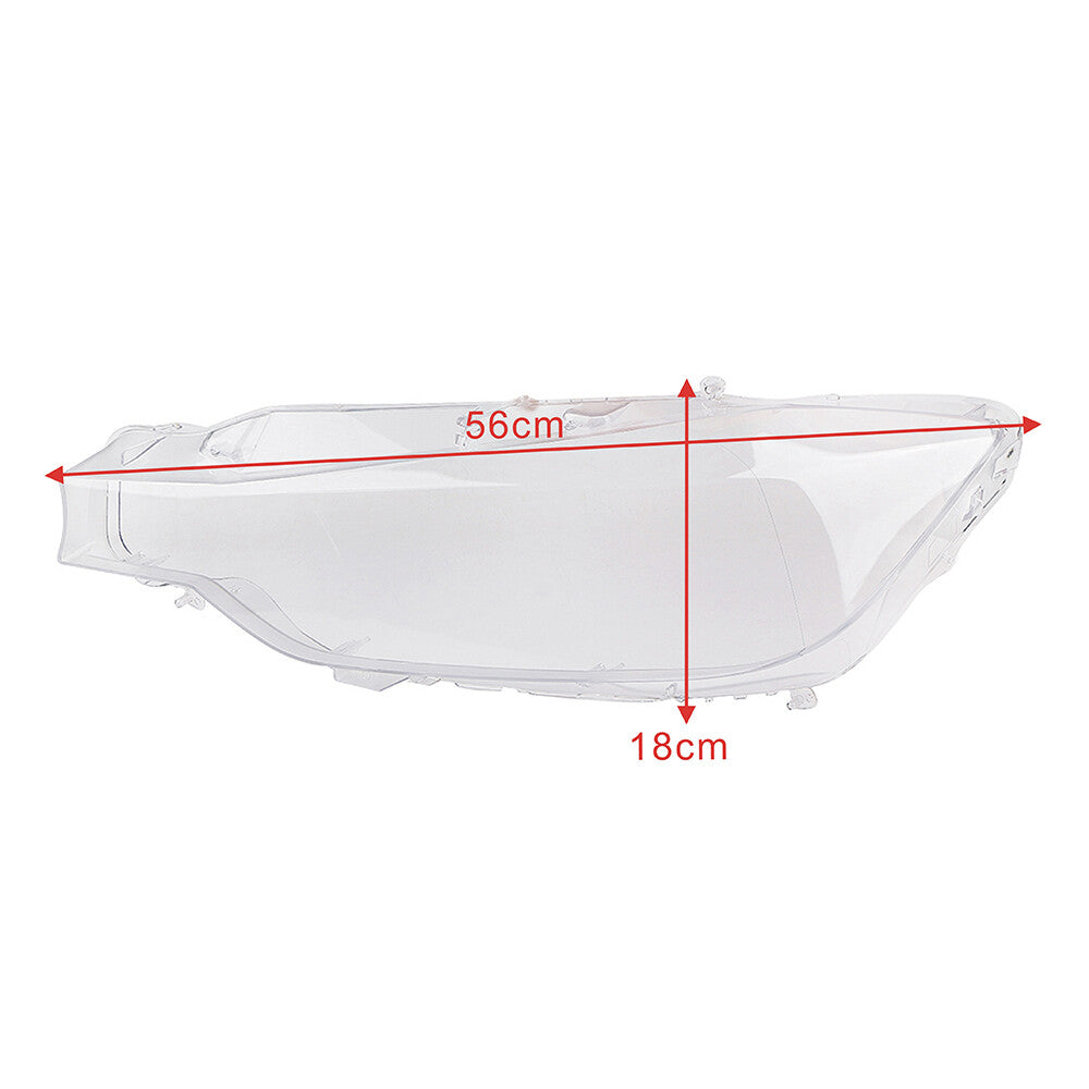 pair of headlight lens covers suitable for BMW F30, F31, and 3 Series models from 2013, 2014, and 2015.