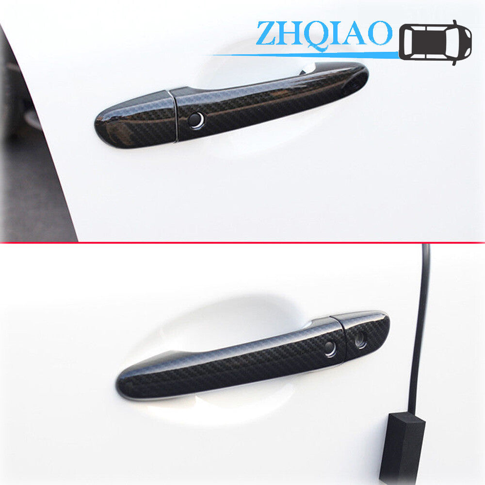 Carbon Fiber Side Door Handle Covers Trim Fit for Mazda AXELA 10-12