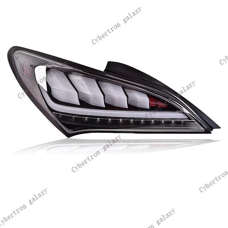 pair of shiny white sequential LED taillights for the 2010-2016 for Hyundai for Genesis Coupe.