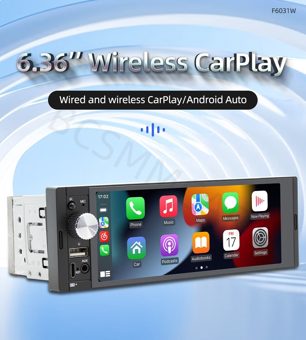 6.36in Wireless CarPlay Android Auto Touch Screen Car Radio Multimedia Player