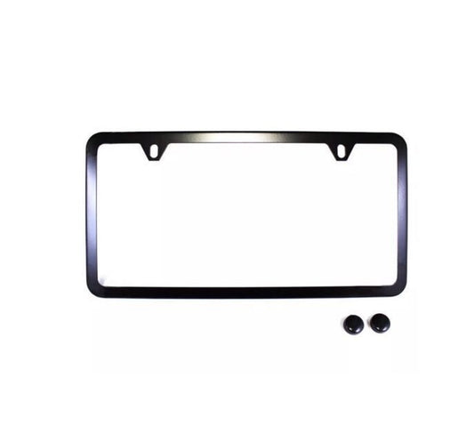 1 piece car license plate frame cover cap rear boot 2-hole black for Cadillac