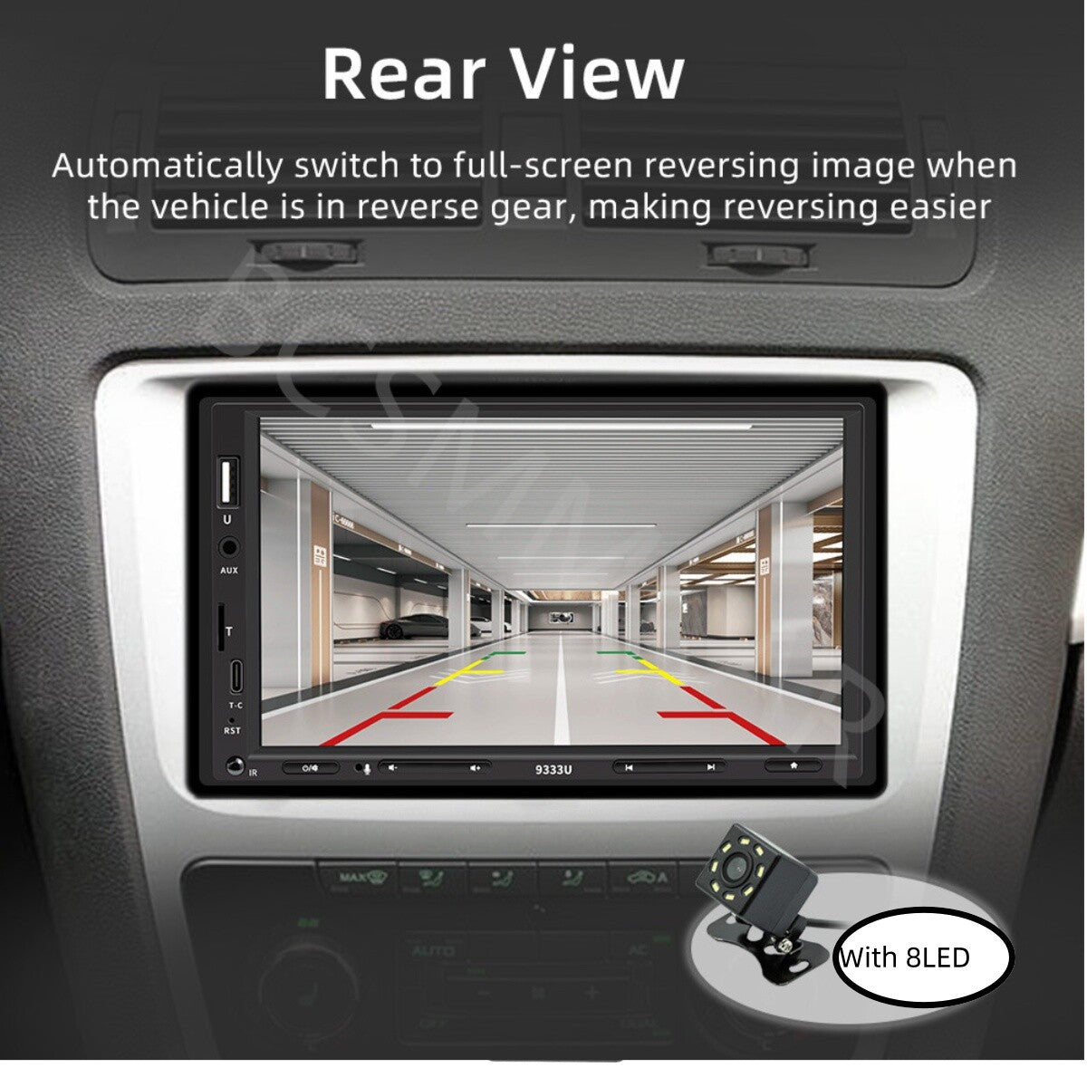 Double Din 7 Touch Screen Stereo Bluetooth Car Radio For Apple Carplay Camera