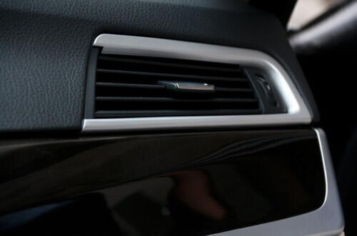 Matte Silver Console LR Air Outlet Vent Trim 2X Fit for BMW 5 Series 2011-2017
