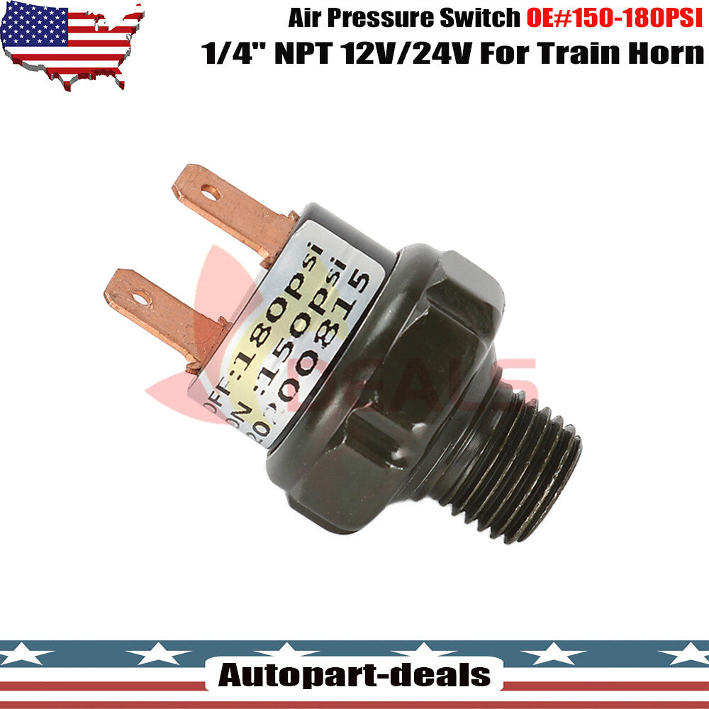 Air Pressure Control Switch Valve For Horn Compressor Tank 1/4 NPT 150-180 PSI