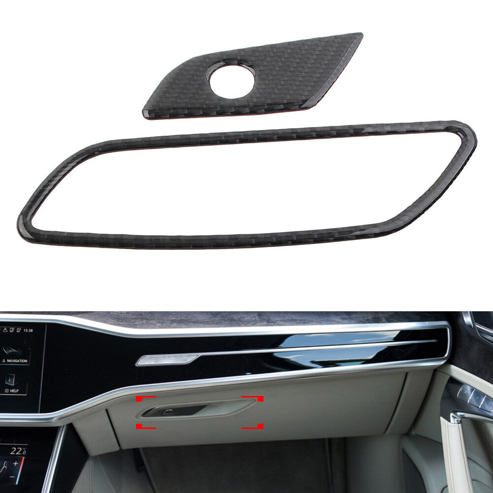 2Pcs Interior Copilot Storage Box Handle Cover Trim Fit for Audi A6 C8 2019-2021