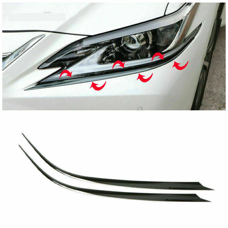 for Lexus ES350/300H 2019-2022 Black Front Headlight Eyebrow Eyelid Strips Trim