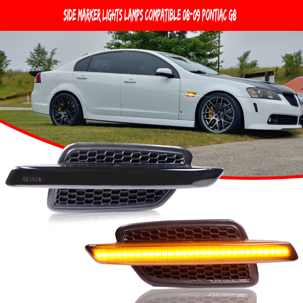 [Plug and Play] Smoked Lens Amber LED Front Marker Light for 08-09 for Pontiac G8