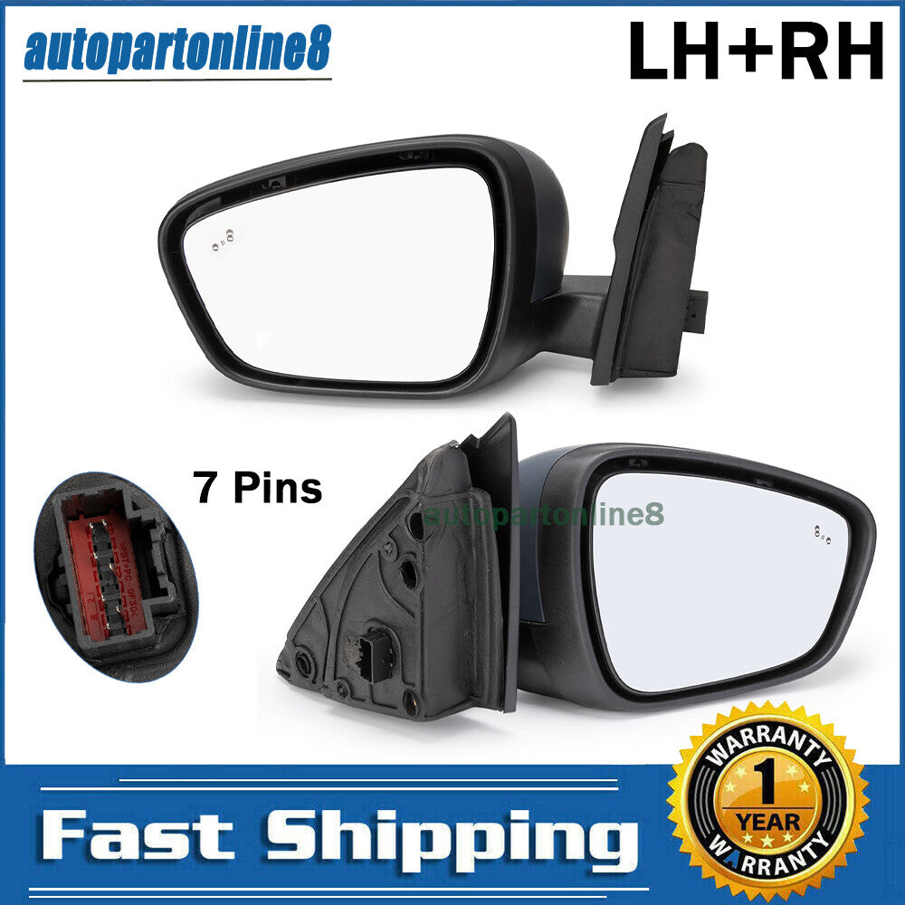 Pair Left + Right Side Mirror With Blind Spot / Heat Fits for Ford Escape 2020-2023