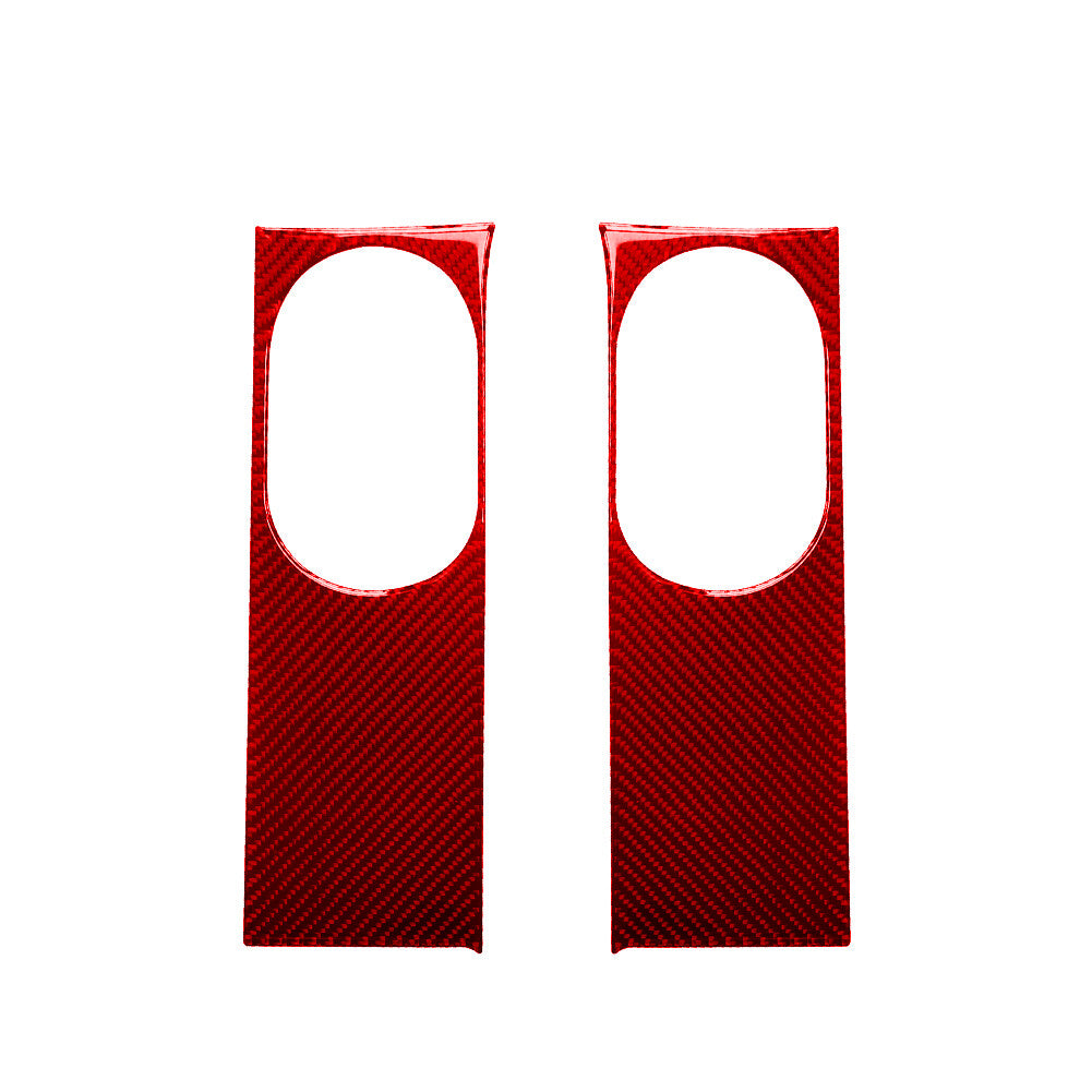 2X Red Carbon Fiber Rear Door Decorative Frame Trim for Jeep for Wrangler 2007-2010