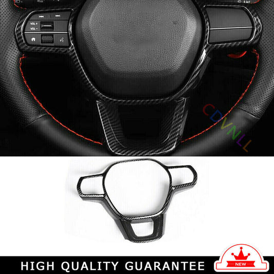 Steering Wheel Frame Cover Trim 1PCS for Honda for Civic 2022-2023 11th Carbon Fiber