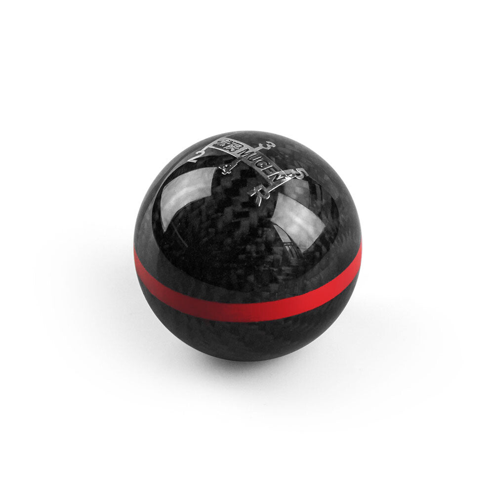 Carbon Fiber Ball Manual MT Gear Shift Shifter Knob W/Red Stripe Universal
