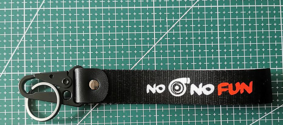 Car keychain/key ring with lanyard - boring black for Mazda car accessories