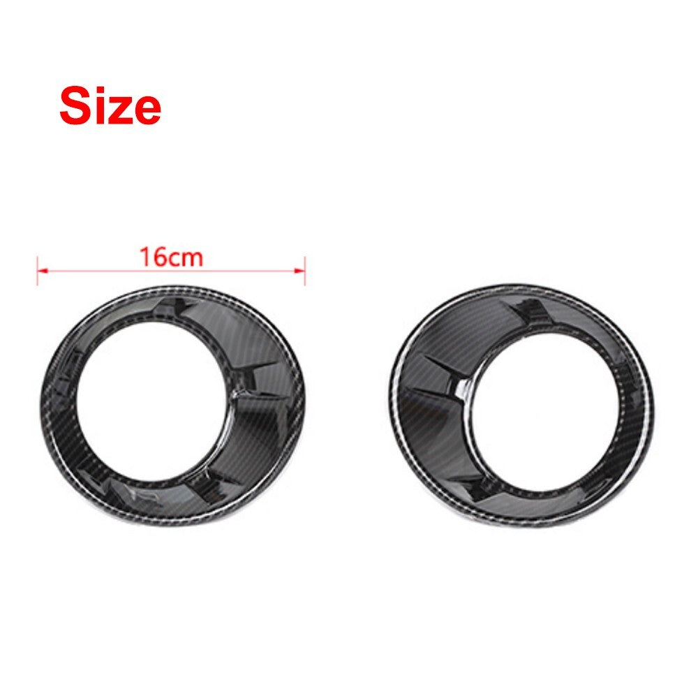 2PCS Carbon Fiber Front Fog Light Lamp Cover Trim for Chevrolet Camaro 2010-2015