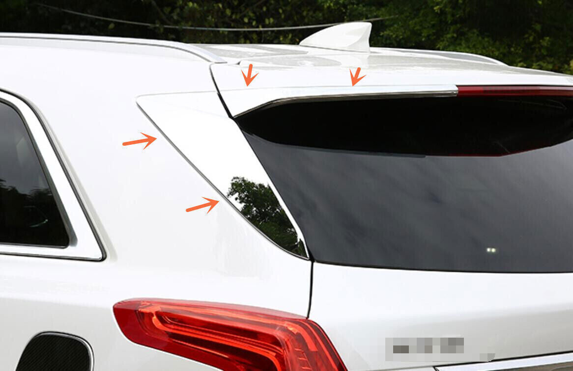 for Cadillac XT5 2016-22 Chrome ABS Rear Trunk Window Triangle Wing Cover Trim4