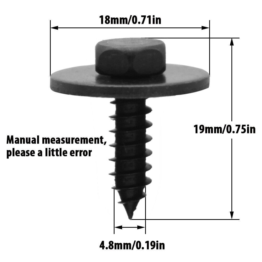 20pcs 4.8 x 16 mm screw body hex screw with disc for Mercedes