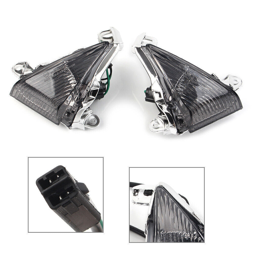 2x Smoke Front Turn Signals Lenses Fit for Kawasaki ZX14R ZX10R ZX636/ZX6R