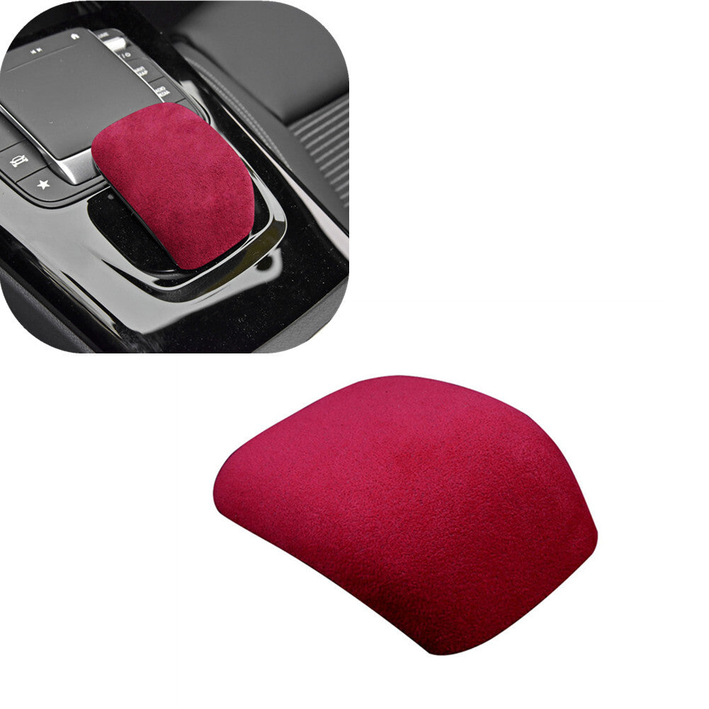 Red suede shift button trim for Mercedes-Benz A-Class 2018-2022