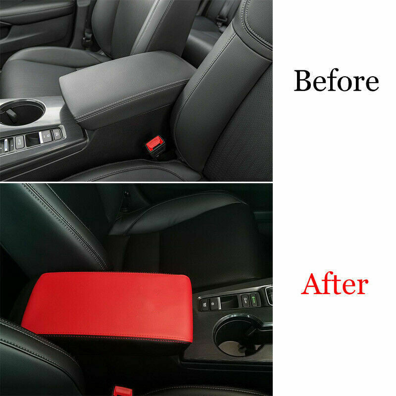 for Honda for Civic 2022-2023 Red Leather Central Console Armrest Box Holster Trim