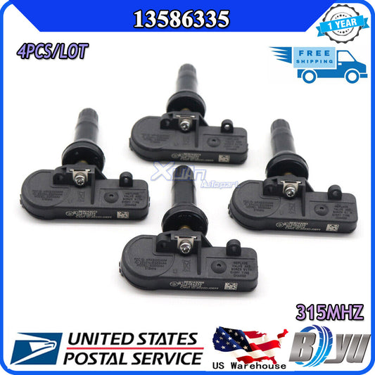 Suitable for universal TPMS tire pressure monitoring sensors 315MHz, for Chevrolet for GMC , for Buick 4-piece kit, USA.