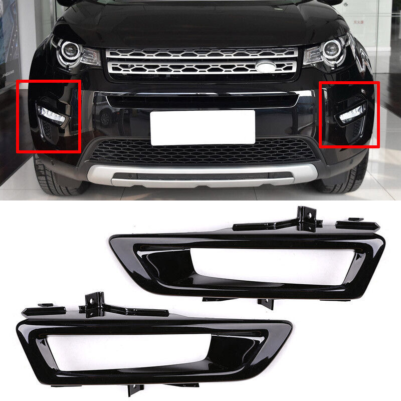 Front Fog Light Lamp Black Cover Trim Fit for Land Rover Discovery Sport 2015-18