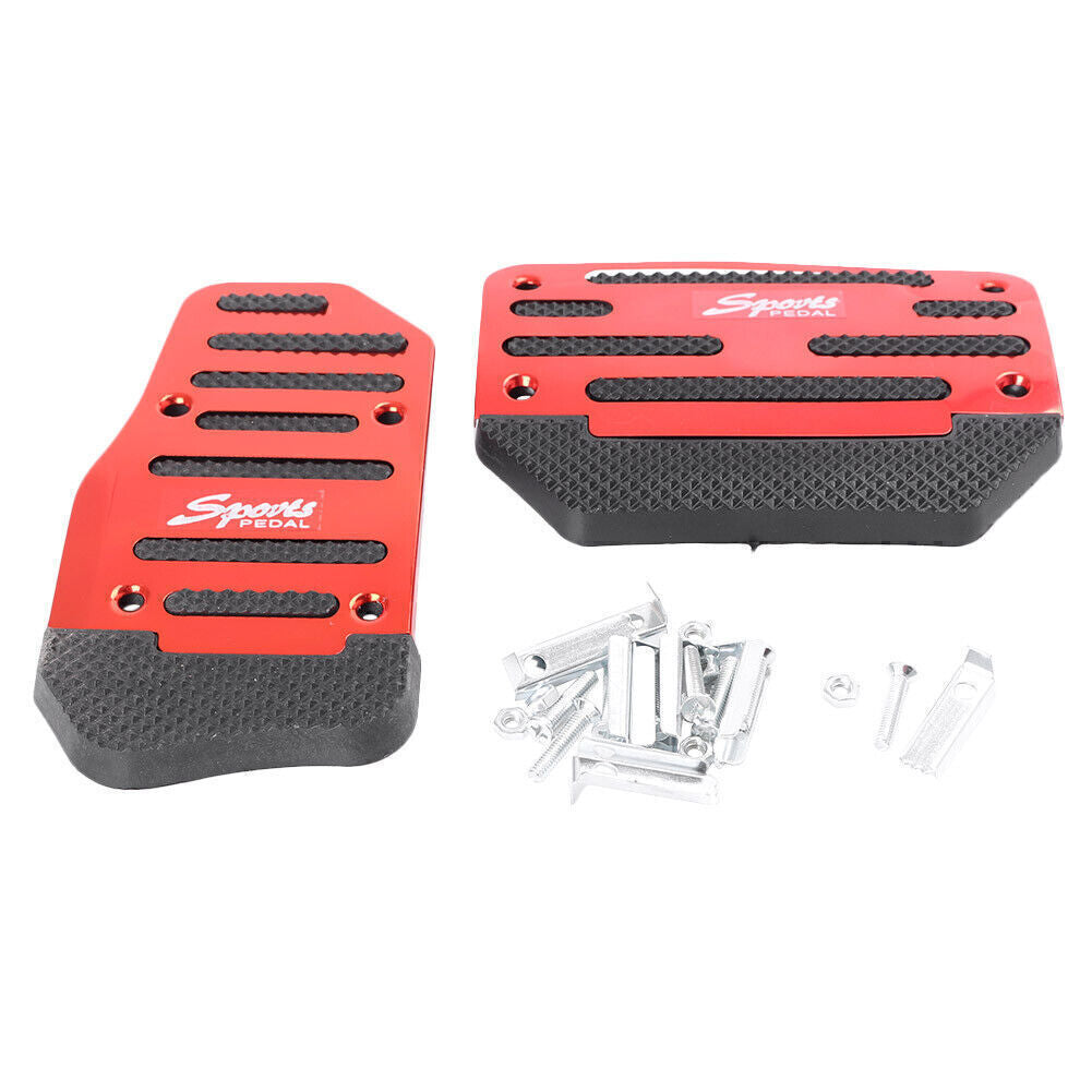 Manual Brake Footrests Sport Foot Pedals Anti-slip Red Auto Red Blue Silver