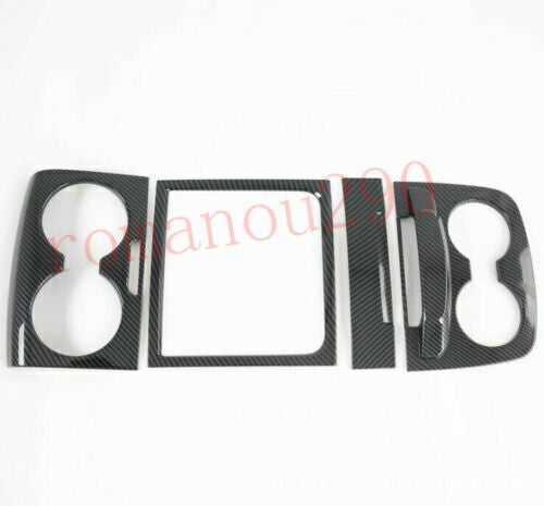 ABS Carbon Fiber Front Water Cup Holder Panel Cover Trim for Toyota for Sienna 15-20