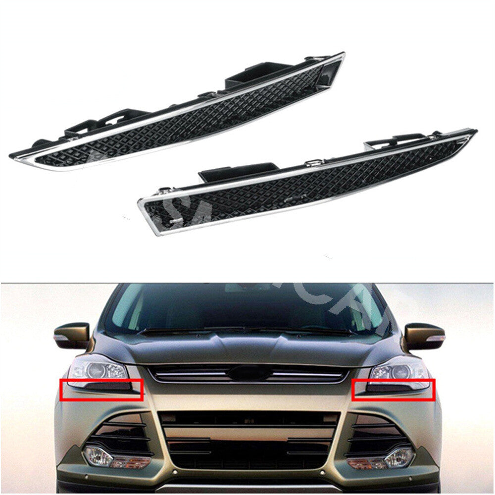 2x Headlight Lower Trim Moulding Fit for Ford Escape 4-Door 2013-2016