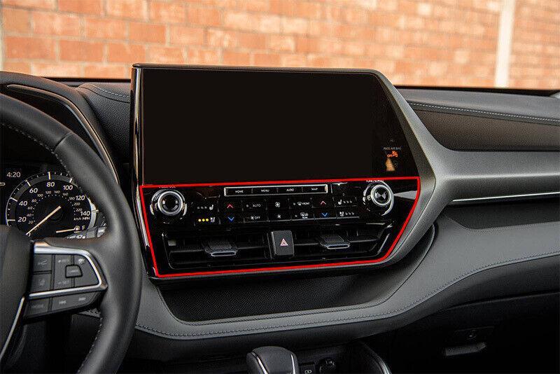 for Toyota Highlander 20-22 Black Titanium Console AC Button Control Frame Trim
