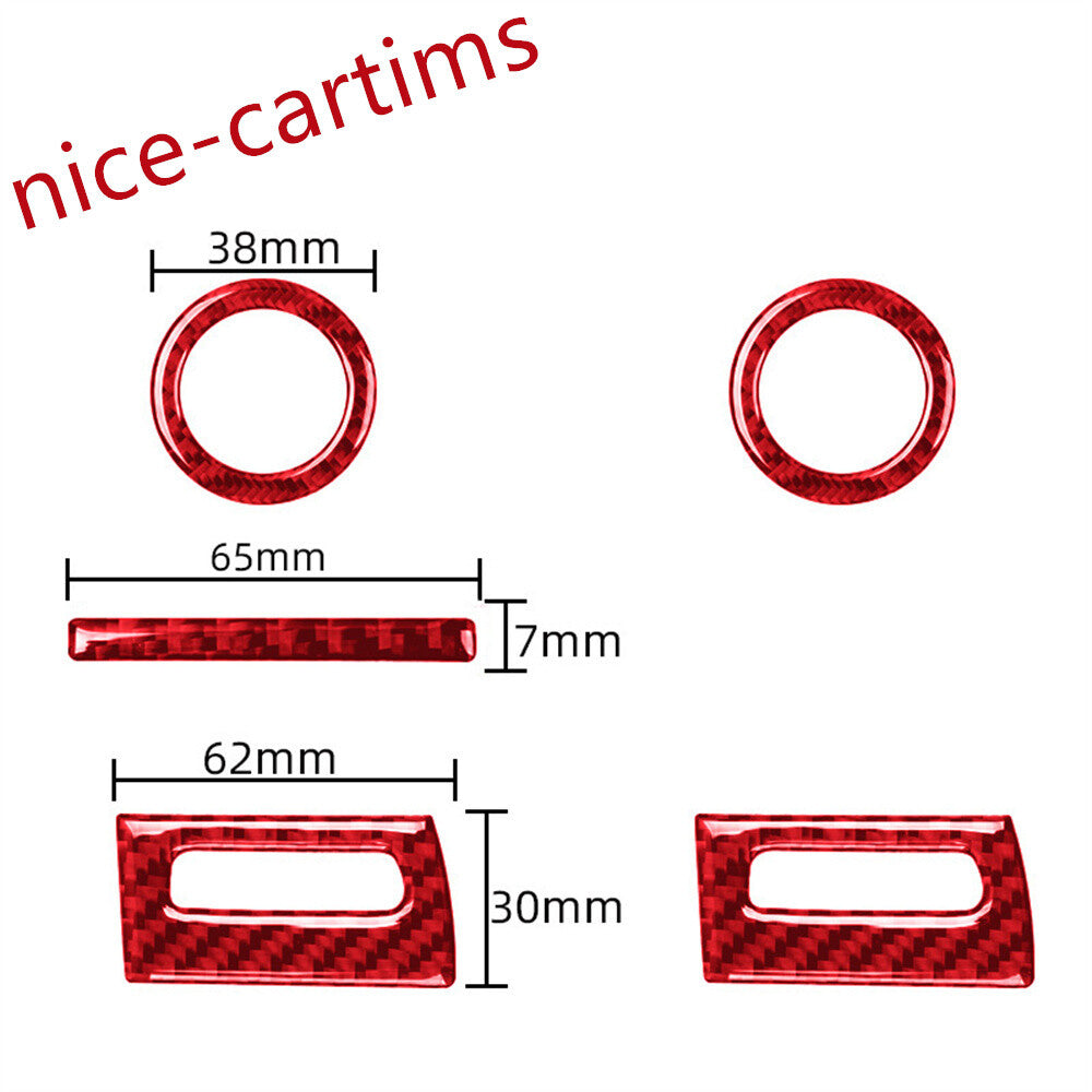 5¡ÁRed Carbon Fiber Center Air Vent Outlet Cover For LR for Range Rover Sport 2014-17