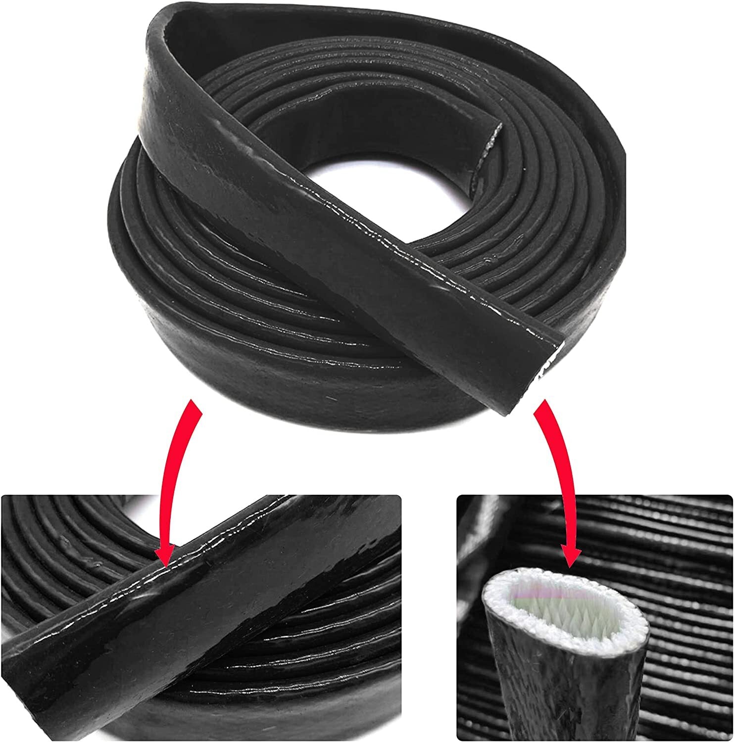 5/8 inch ID Black Insulated Fireproof Jacket Thermo Armor Silicone Coating for Flexible Cables