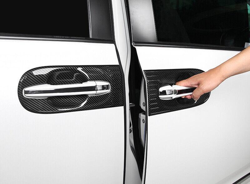 Carbon Fiber Exterior Side Door Bowl Cover Trim 8pcs for Toyota for Sienna 2011-2020