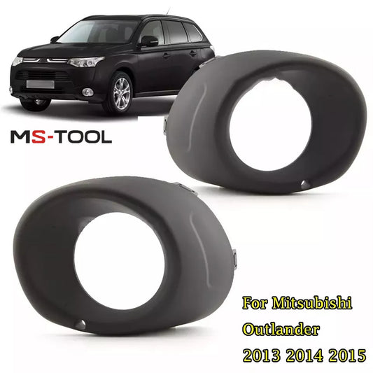 Pair Front Fog Light Cover Fog Lamp Frame Trim for Mitsubishi Outlander 2013-15