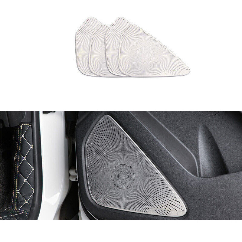 for Chevrolet Equinox 2018-2021 Silver Stainless Inner Door Speaker Cover Trim