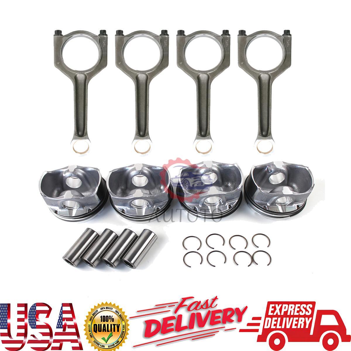 4pcs Connecting Rod 11247624616 - 4x Pistons Rings ¦µ84mm / CR 10:1 Fits for BMW