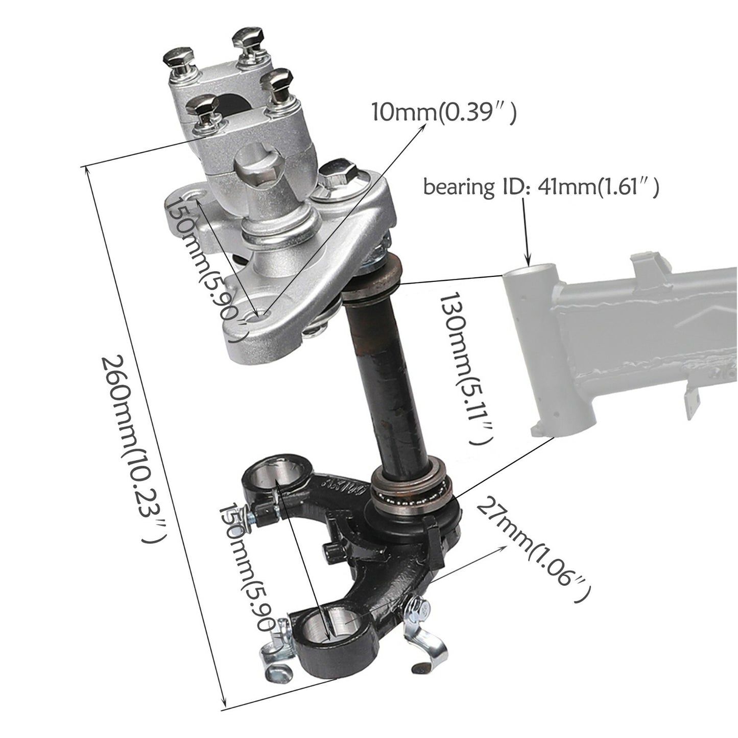 27mm Triple-Clamp Handlebar Stem for Dirt Pit Bikes CRF 50cc 110cc - Taodao