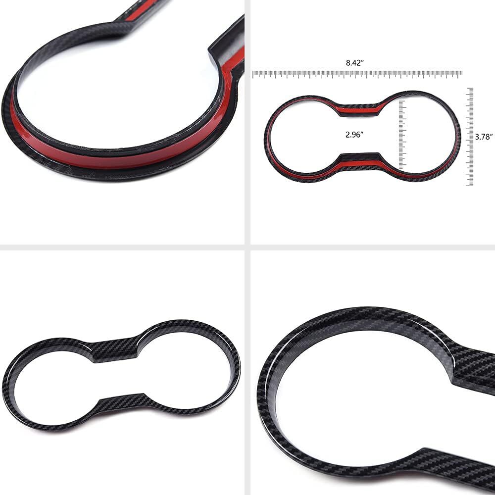 Carbon Fiber Cup Holder Cover Interior Trim Molding for Ford for Mustang 15-2024