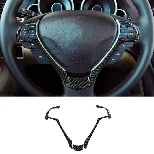 3Pcs Carbon Fiber Steering Wheel Accent Cover Trim for ACURA TL 2009-2014