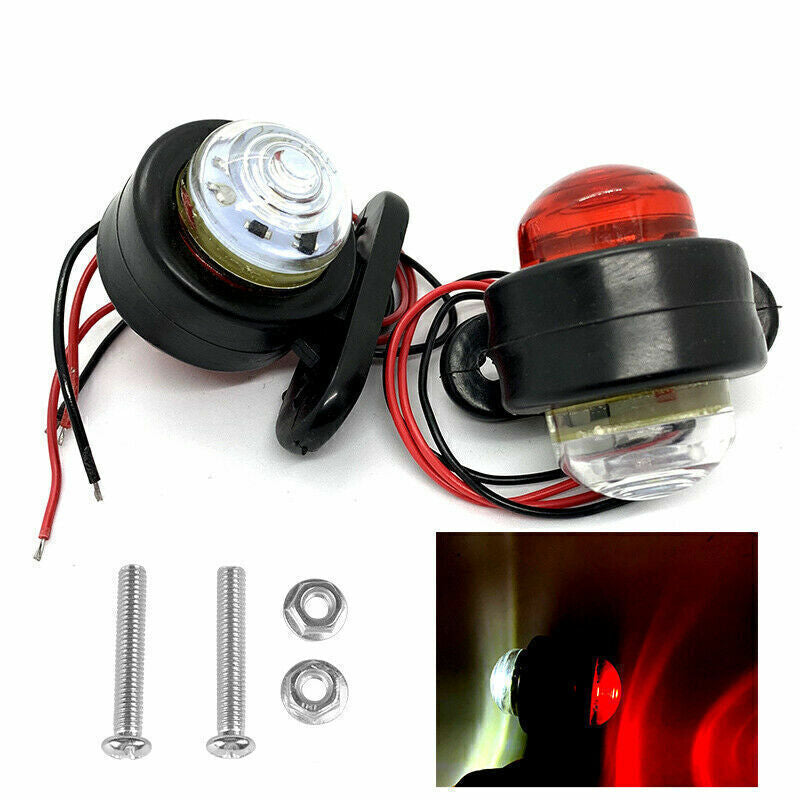 10x Red/White LED Side Marker Lights Outline Light Car Truck Trailer Van 12-24V