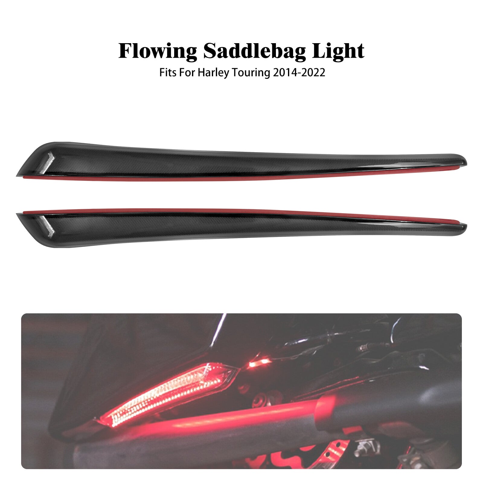 Smoke Saddlebag Extended Turn Signal LED Light for Harley Road Electra Glide 14+