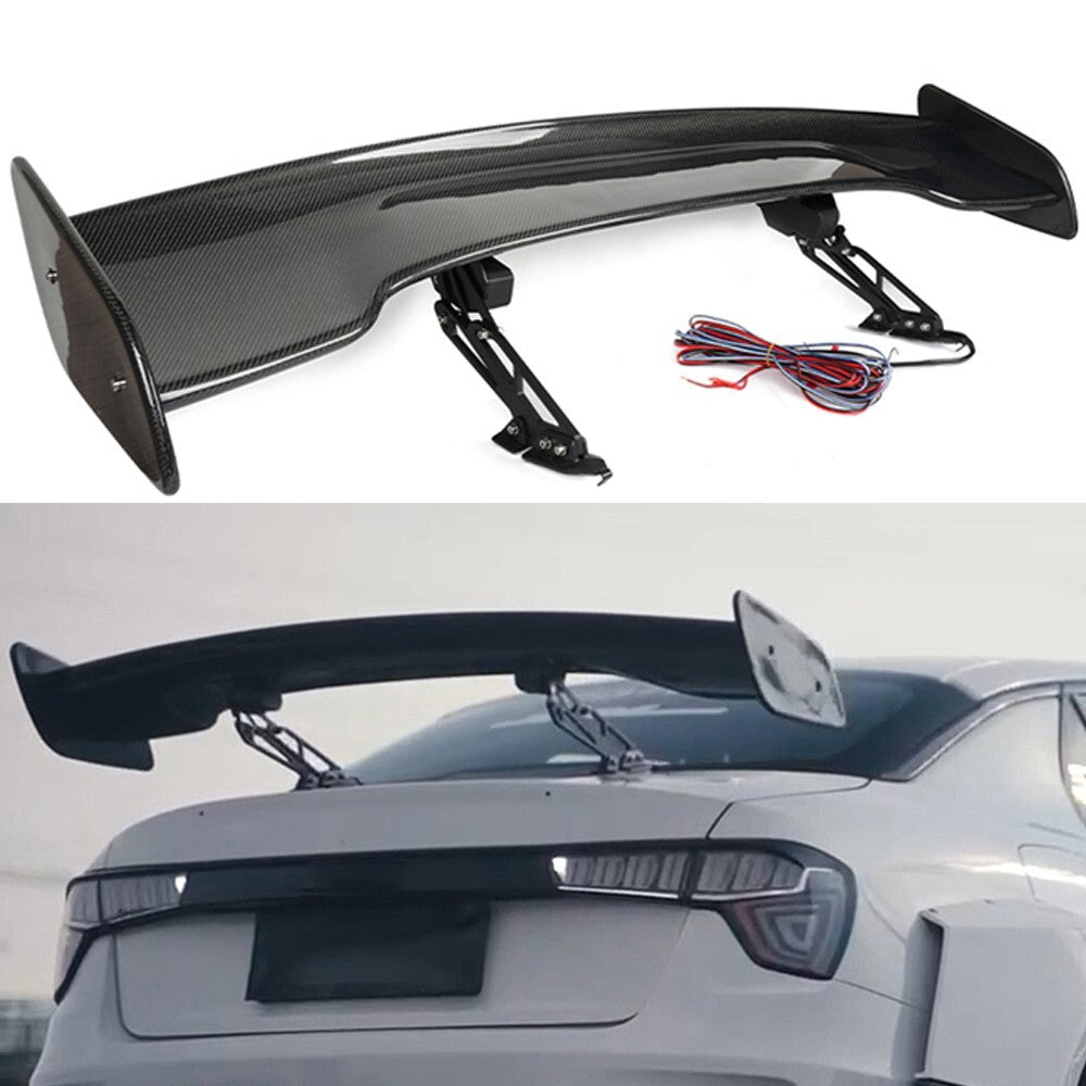 Universal 100% Real Carbon Fiber Electric Rear Spoiler Fit for Racing GT